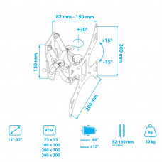 Настенный кронштейн для LED/LCD телевизоров Arm Media LCD-301 black