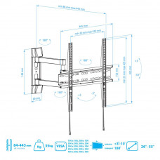Настенный кронштейн для LED/LCD телевизоров Arm Media LCD-414 black