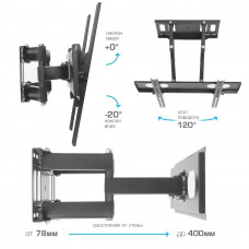 Настенный кронштейн для LED/LCD телевизоров Arm Media PT-16 black