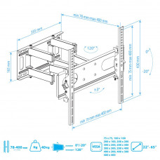 Настенный кронштейн для LED/LCD телевизоров Arm Media PT-16 black