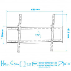 Настенный кронштейн для LED/LCD телевизоров Arm Media STEEL-2 black
