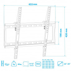 Настенный кронштейн для LED/LCD телевизоров Arm Media STEEL-4 black