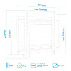 Настенный кронштейн для LED/LCD телевизоров Arm Media STEEL-5 black