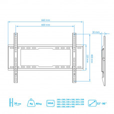 Настенный кронштейн для LED/LCD телевизоров Kromax IDEAL-101 black