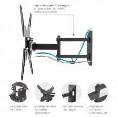 Настенный кронштейн для LED/LCD телевизоров Kromax OPTIMA-414 black