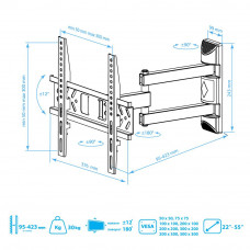 Настенный кронштейн для LED/LCD телевизоров Kromax PIXIS-XS black