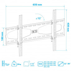 Настенный кронштейн для LED/LCD телевизоров Kromax STAR-22 grey titan