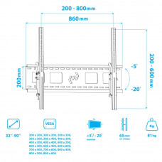 Настенный кронштейн для LED/LCD телевизоров Kromax STAR-2 black